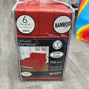 BAMBOO Organic Red Queen Sheet Set